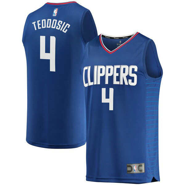 Camiseta Milos Teodosic 4 Los Angeles Clippers Icon Edition Azul Hombre